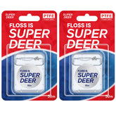 Front view of Super Deer Flat Dental Floss Mint 50m packs