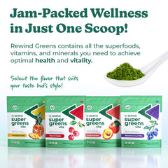 Product packaging showing 40+ superfoods and ingredients