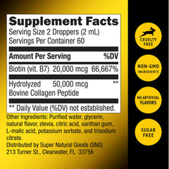 Product packaging and branding for Super Natural Goods Biotin & Collagen