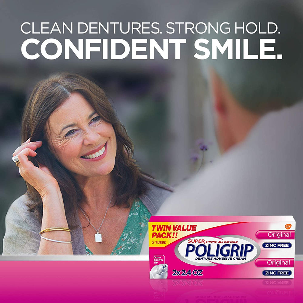 Poligrip Original 2.40 oz 6-pack box and tubes