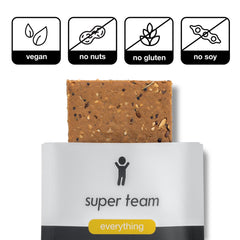 Super Team savory crispy bar with dip pairing demonstrates versatile snack ideas.