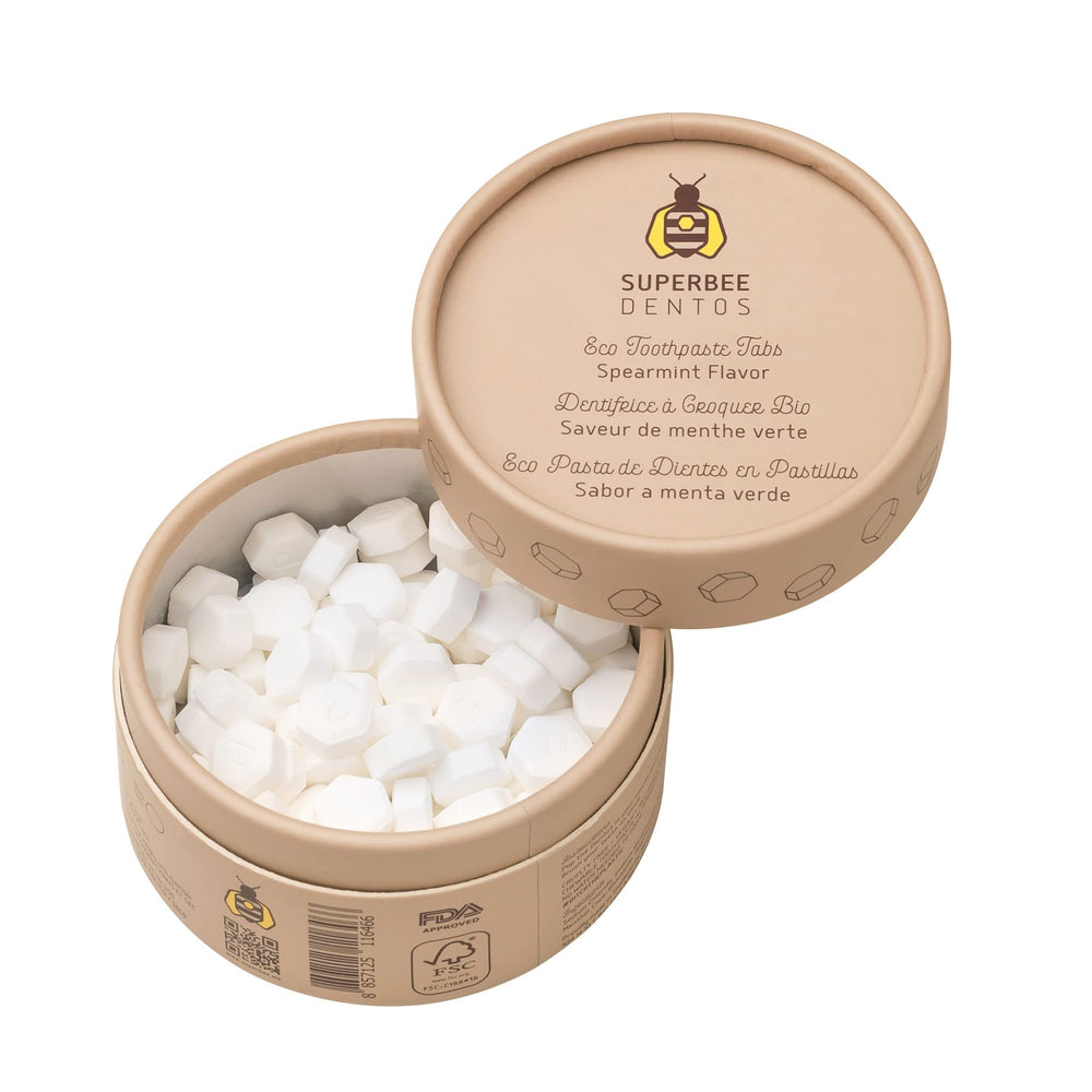 Fluoride-free toothpaste tablets label