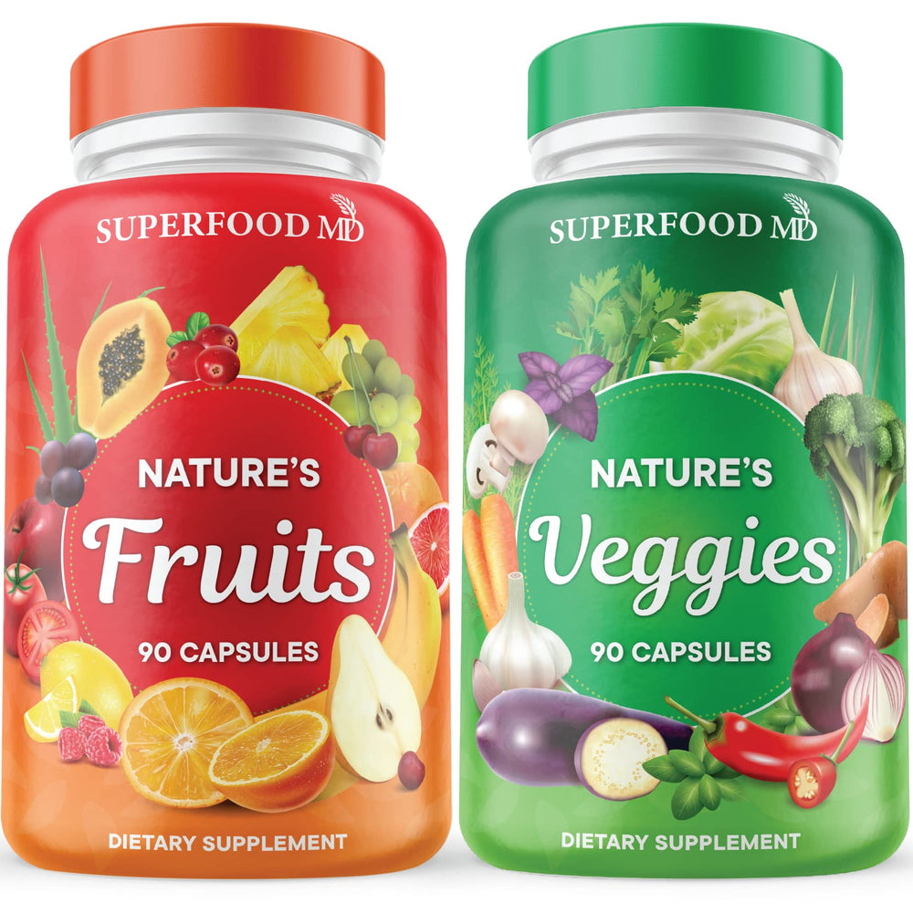 Front view of Superfood MD Fruits & Veggies Aloe Vera bottle