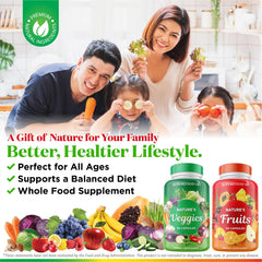 Whole Food blend of fruits and vegetables in supplement