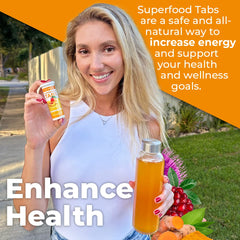 Superfood Tabs vegan non-GMO packaging label signals clean ingredients for mindful shoppers