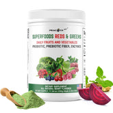 Front view of Superfood Reds & Greens Powder 11.64 oz jar
