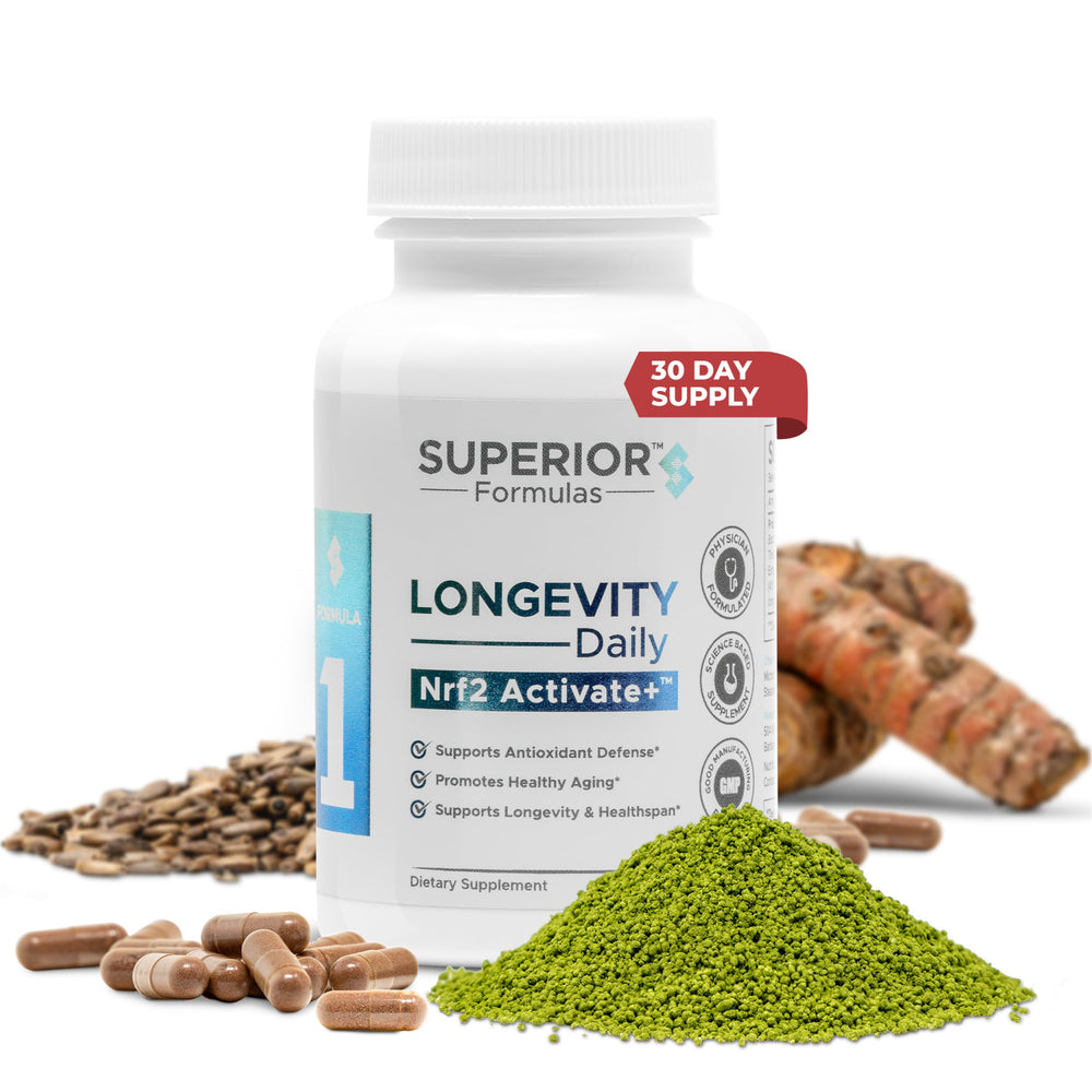 Bottle of Superior Formulas Nrf2 Activate+ 60-cap capsule supplement
