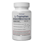 Front view of Superior Labs L-Tryptophan 500 mg vegan capsules bottle with 120 capsules