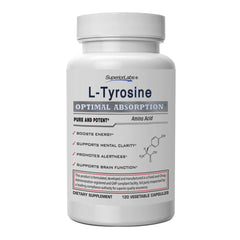 Superior Labs L-Tyrosine 500 mg bottle and capsules
