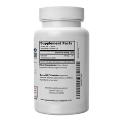 Supplement facts panel for potassium citrate 100 mg