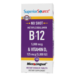 Front view of Superior Source B12 D3 MicroLingual tablets package