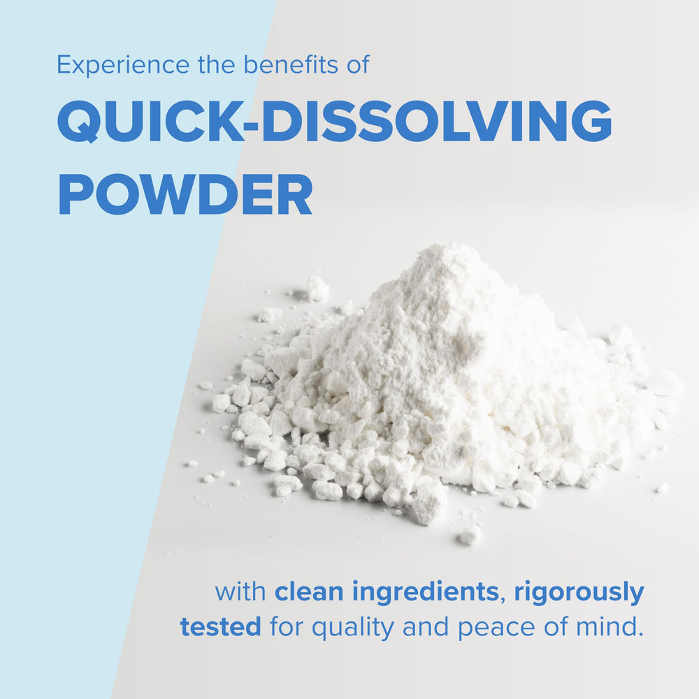 Unflavored hydrolyzed collagen powder in scoop