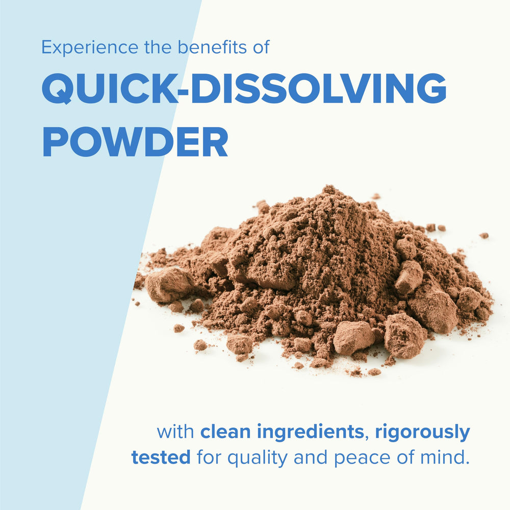 Serving scoop showing 10 g protein per scoop