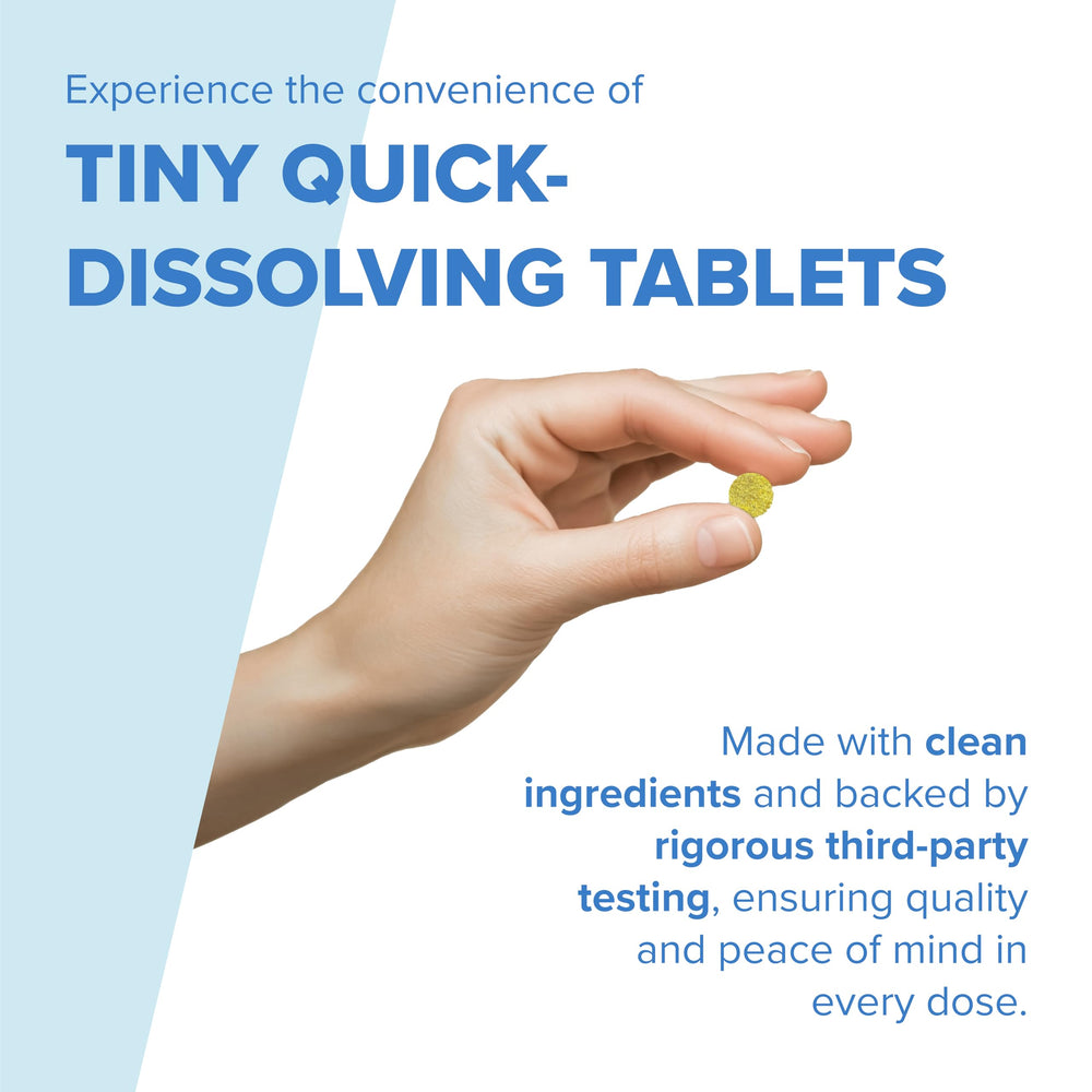 Two methylfolate tablets highlighting 2,500 mcg dosage