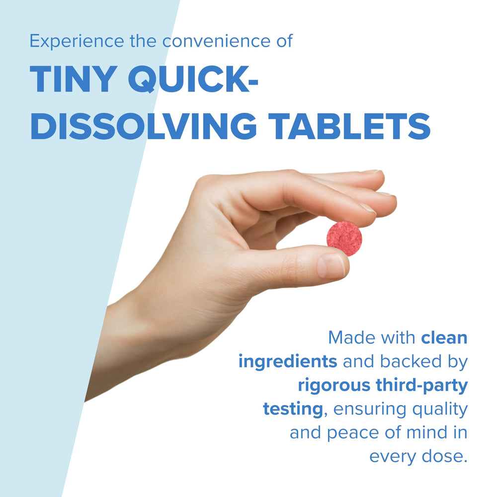 Superior Source microLingual tablets close-up highlights purity and precise dosing.