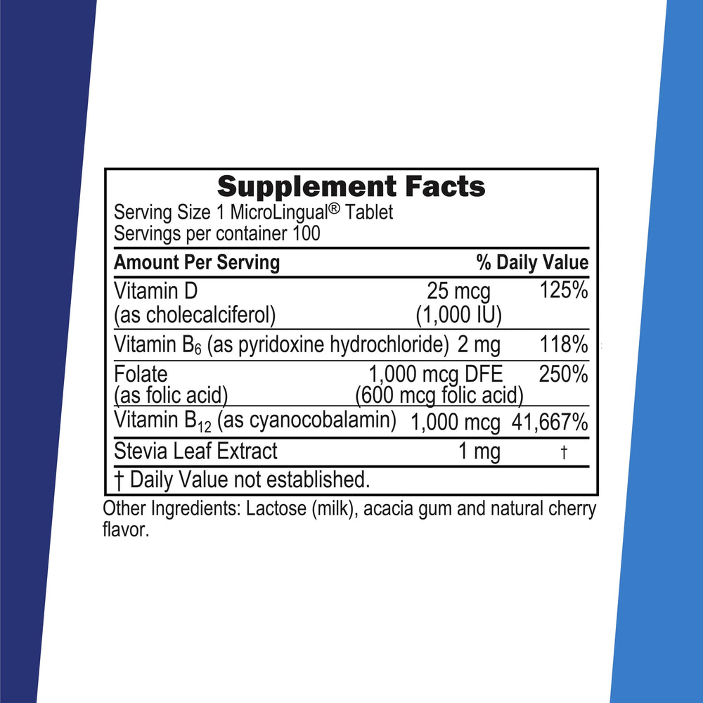 Close-up of sublingual dissolving tablet