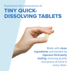 Close-up of Vitamin C 500 mg MicroLingual Tablet dissolving on tongue