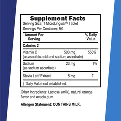 Ingredients include sodium ascorbate and citrus bioflavonoids