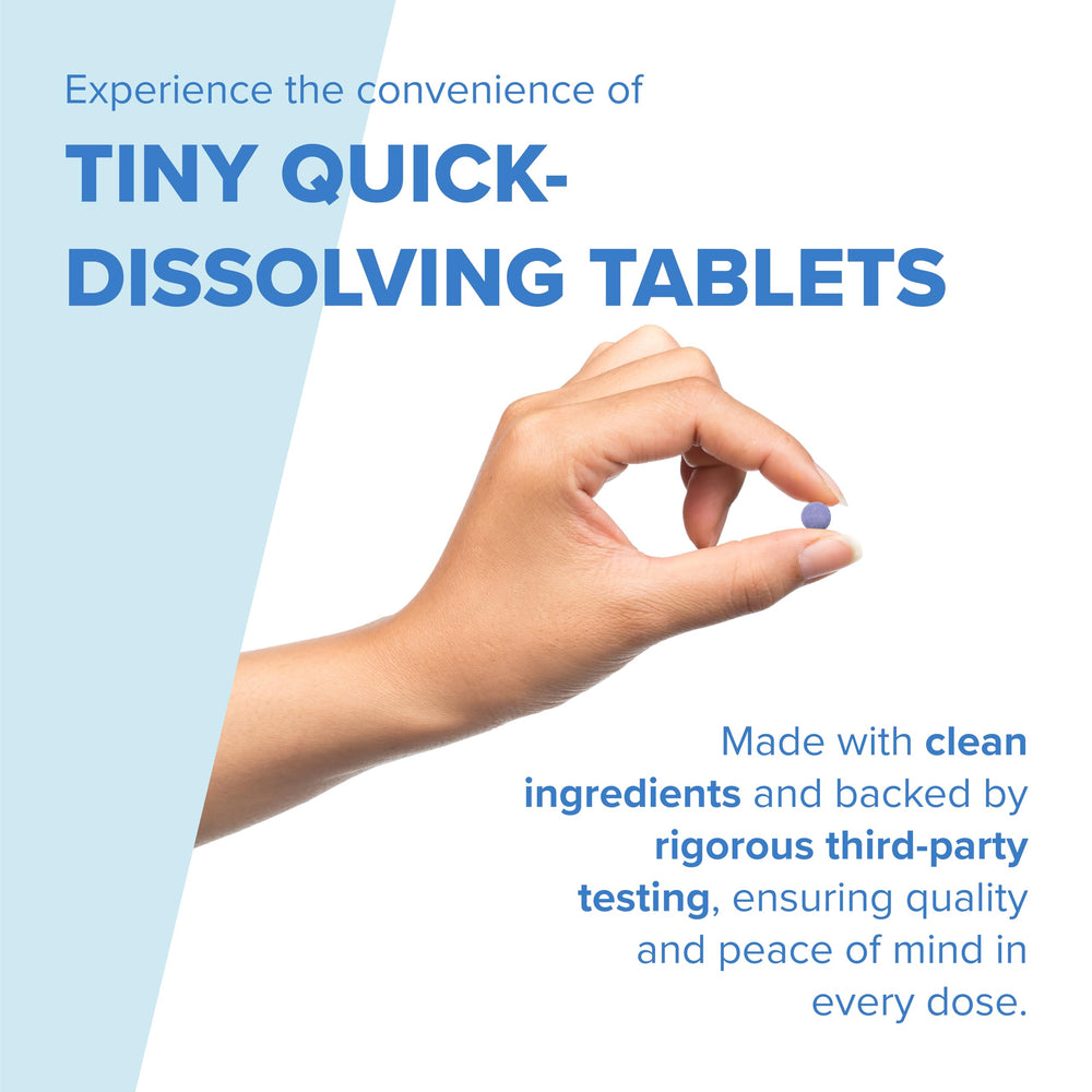 Dissolving zinc plus tablets on the tongue