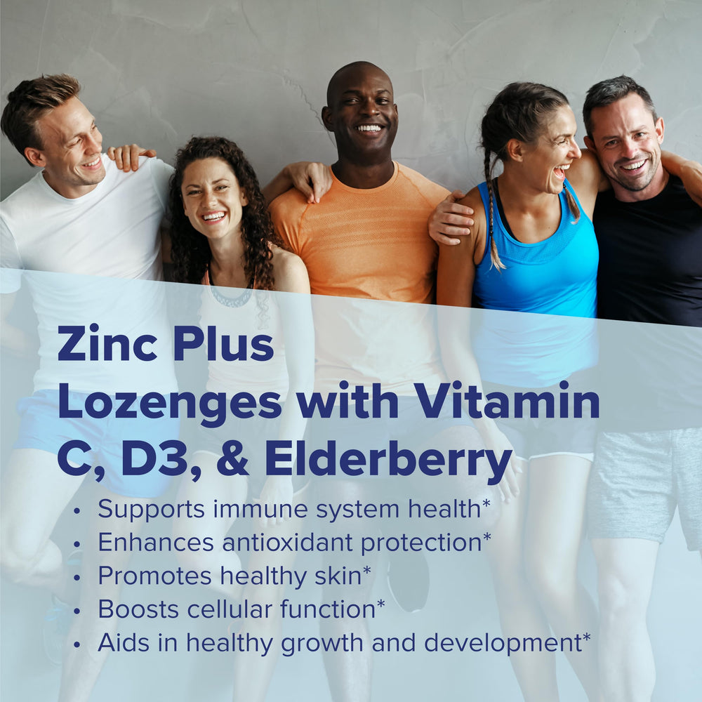 Illustration of zinc with vitamin C, elderberry and vitamin D3