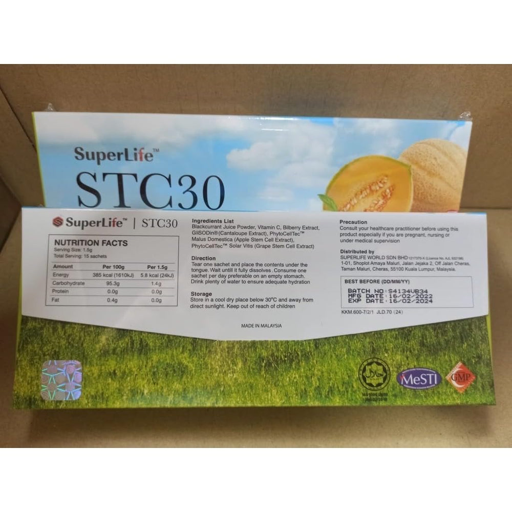 Box contents: STC30 sachets inside