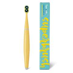 Front view of SuperMouth SuperBrush Jr. Kids Manual Toothbrush showing soft SuperBristles