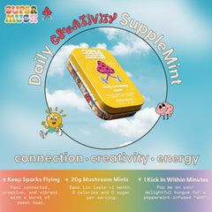 Back view of SuperMush SuppleMint packaging showing label details