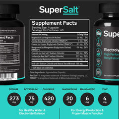 SuperSalt Keto Electrolyte Tablets packaging highlighting USA-made quality.