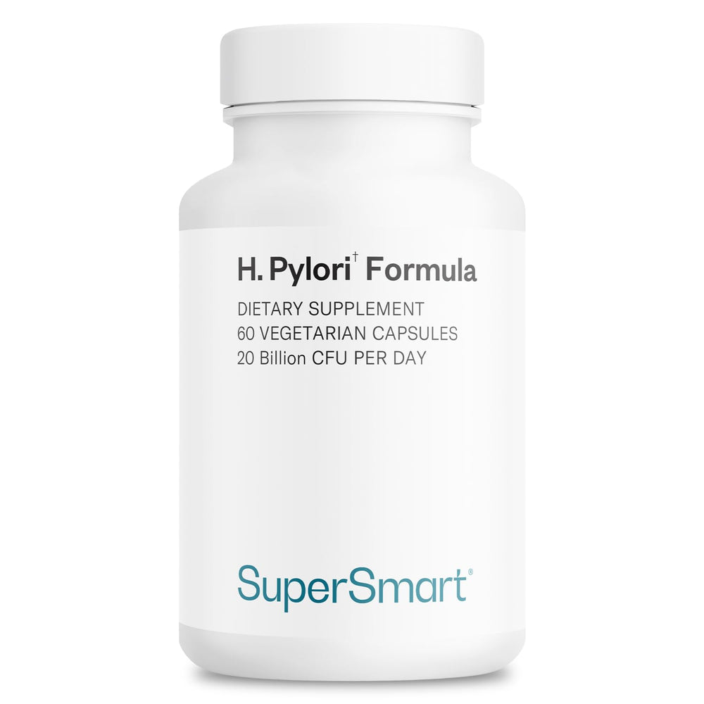 Supersmart H. Pylori Formula bottle on white with 60 capsules