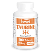 Bottle of Supersmart Taurine supplement with label