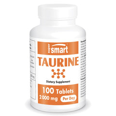 Bottle of Supersmart Taurine supplement with label