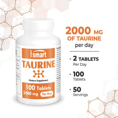 Supersmart Taurine bottle beside its packaging box