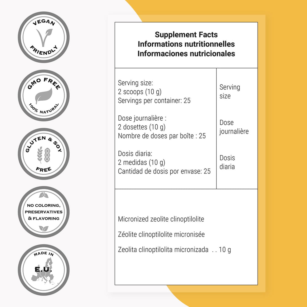 Dissolving zeolite powder in a glass of water