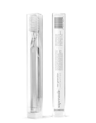 Close-up of 45° angled brush head on Supersmile toothbrush