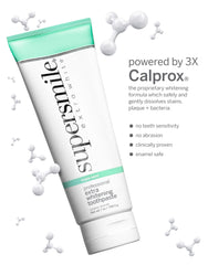 Supersmile toothpaste packaging with triple mint branding (side view)