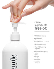 Close-up of Supersmile Jumbo Extra Whitening Pre-Rinse label - 32 oz