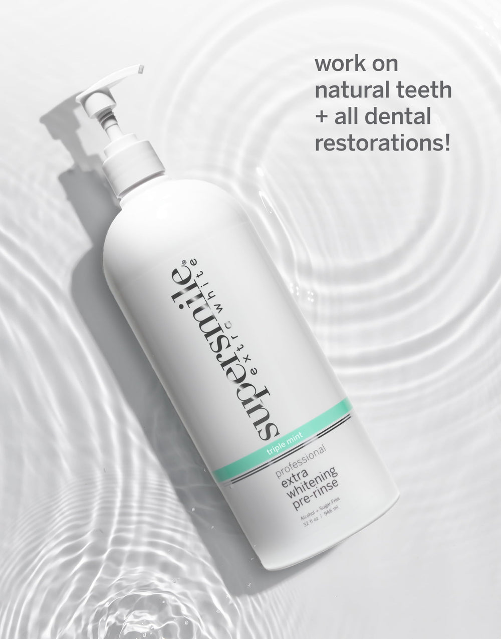 Smiling person showcasing bright teeth after using Supersmile Pre-Rinse