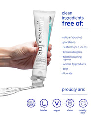 Toothpaste tube with mint flavor label