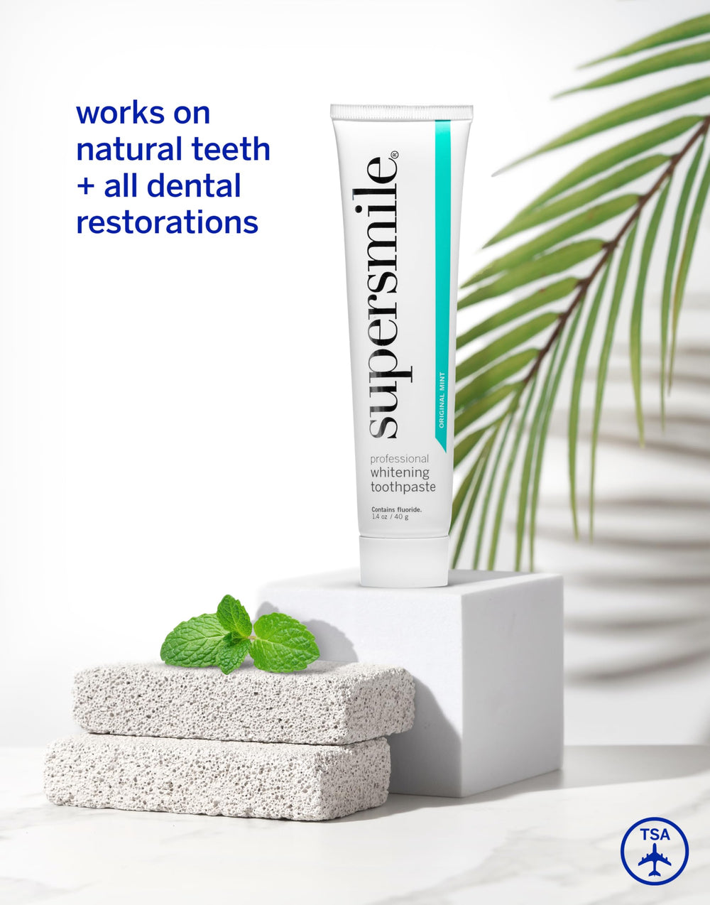 Whitening action and enamel care depicted on toothpaste tube – image 6