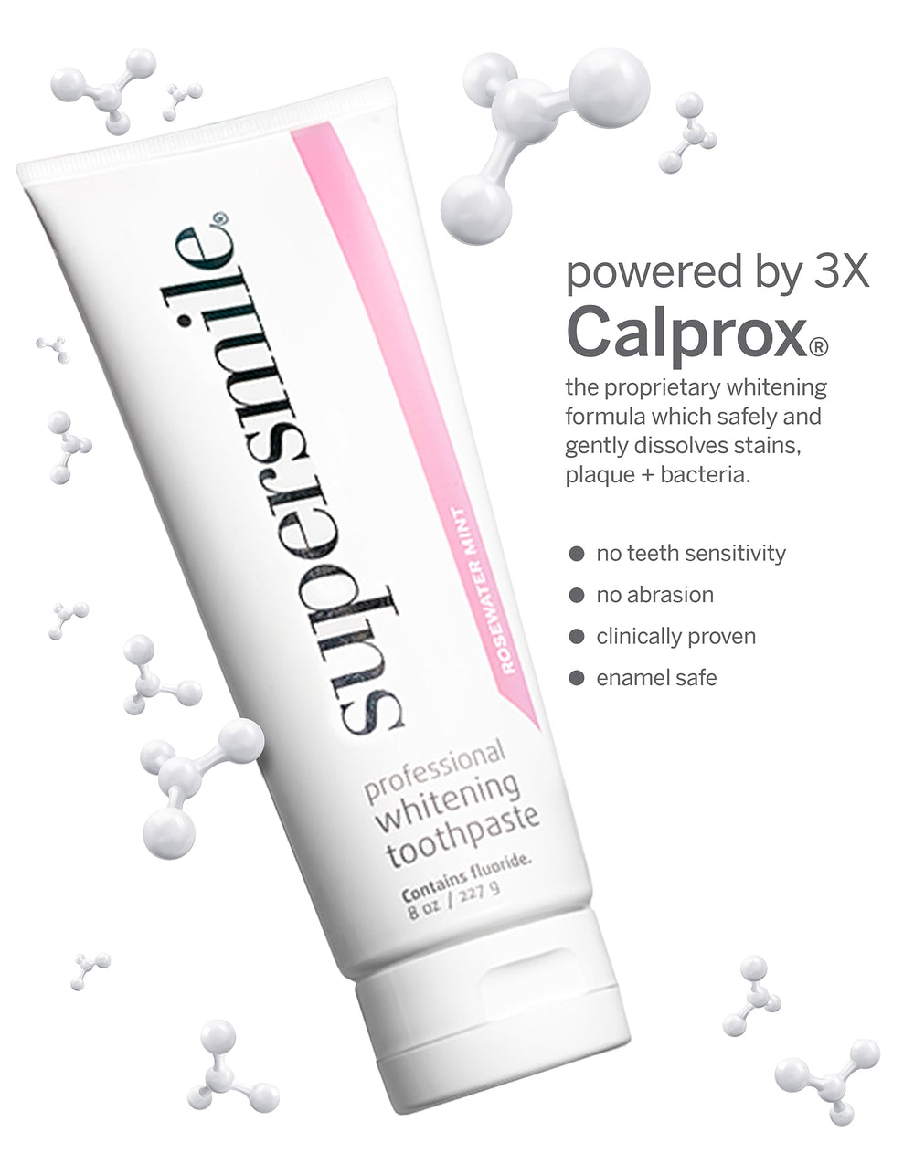 8 oz tube of Supersmile Rosewater Mint toothpaste