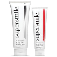 Supersmile Cinnamon Flavor Whitening Toothpaste and Accelerator Bundle – packaging and tubes