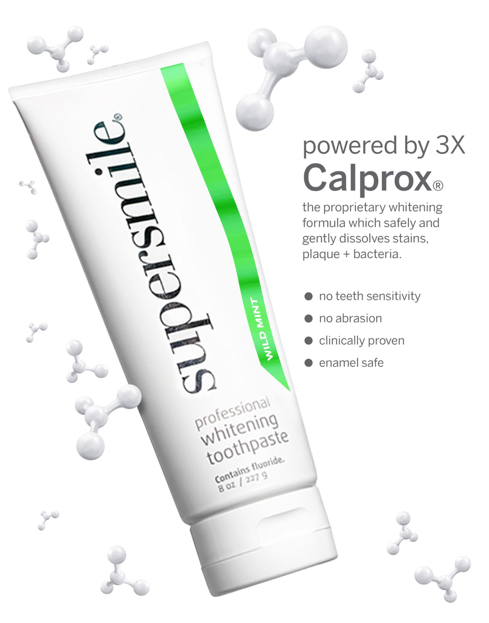 Two tubes and packaging of Supersmile Wild Mint toothpaste in a box