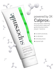 Two tubes and packaging of Supersmile Wild Mint toothpaste in a box