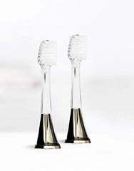 Back view of Supersmile charcoal replacement brush heads for Zina45 (2-pack)