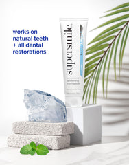 Minty toothpaste texture on a clean background