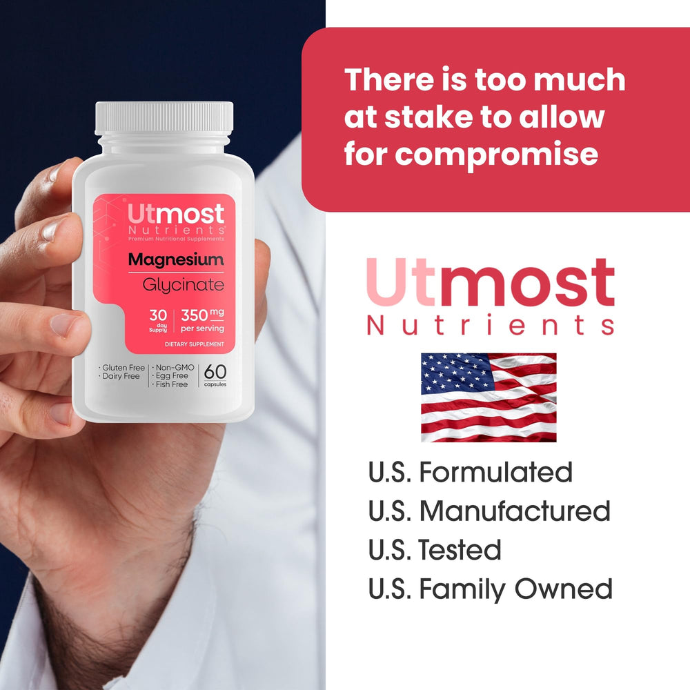 Nutrition facts panel for magnesium glycinate supplement