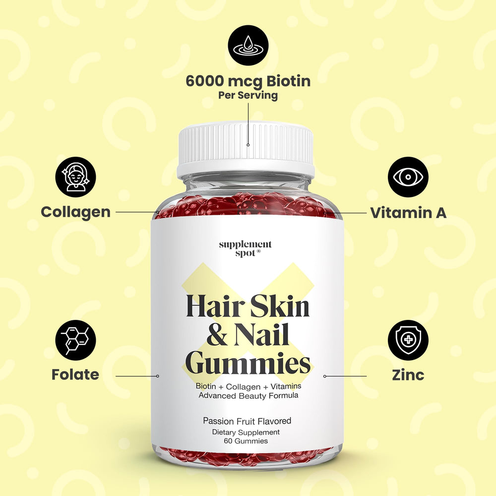 Passion fruit flavored hair skin and nails gummies