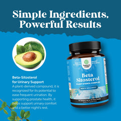Lifestyle image showing urinary health support with bottle and tablet