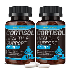 Front view of SUPRANOURISH Cortisol Manager bottle with label
