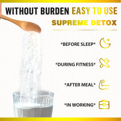 Ingredients and nutrition panel of Supreme Detox packaging